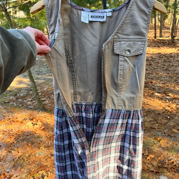 90s Joni Blair Flannel Midi Pinafore Dress Size L - Picture 14 of 15